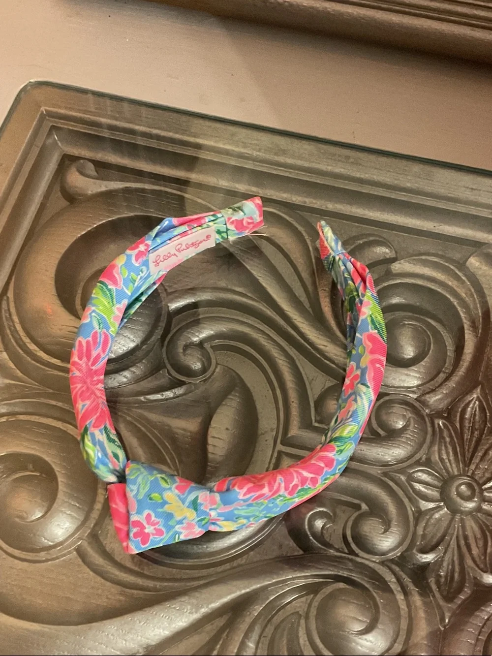 Lilly Pulitzer Pink & Blue Floral Twisted Headband
